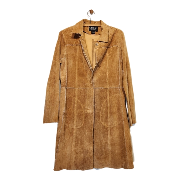 Guess Jackets & Blazers - VTG Guess Classic Leather Suede Coat, Carmel, Women's Medium( listing as)